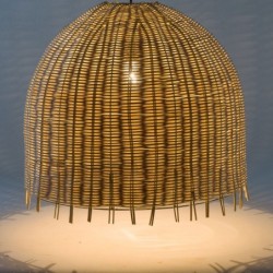 lampe en rotin brun | Lampe de pied Table de nuit Table de nuit Morocci Lampes 40x45x45cm