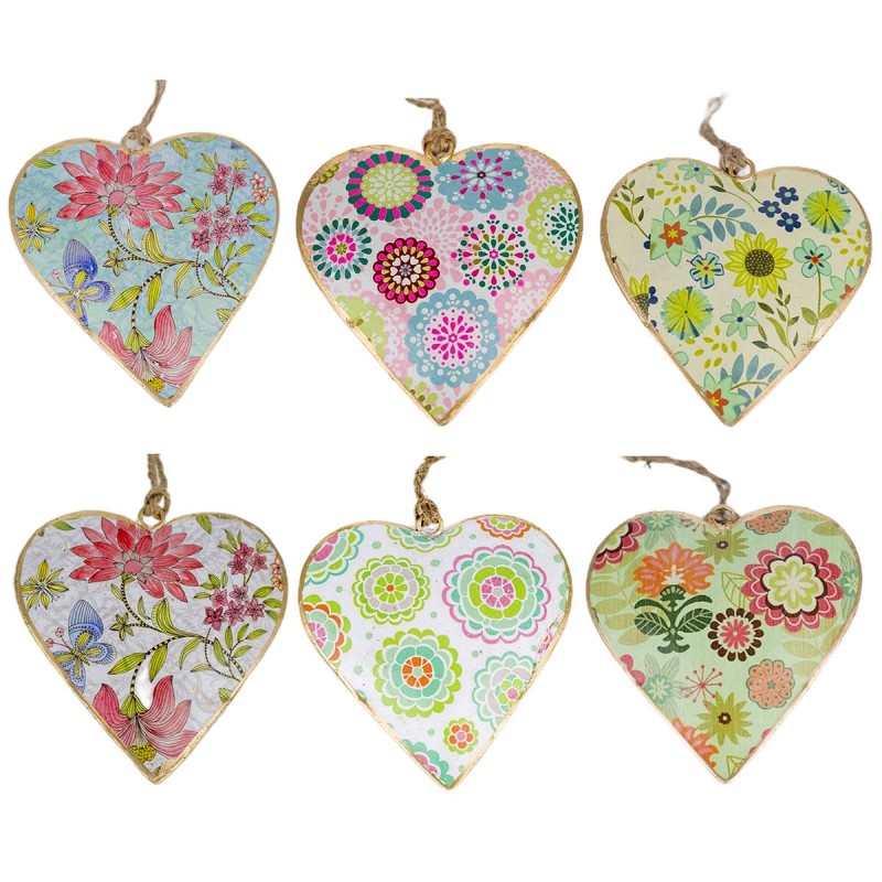 Hanging Hearts 6 Uni. Metal Green | La décoration des conservations peut