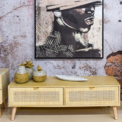 Meubles de télévision avec deux tiroirs bruns MDF | Télévision télévisée télévisée 40x40x120cm