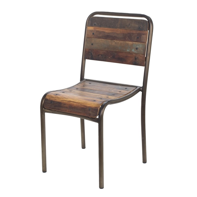 chaise brune en bois et en métal | Chaise de salle à manger CM