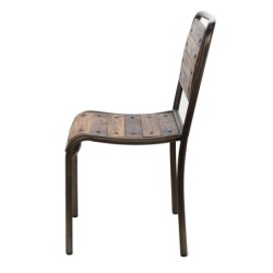 chaise brune en bois et en métal | Chaise de salle à manger CM