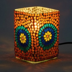 Lampe Rectangulaire Mosaïque Colorée Mobilier Lampes Collection Inde