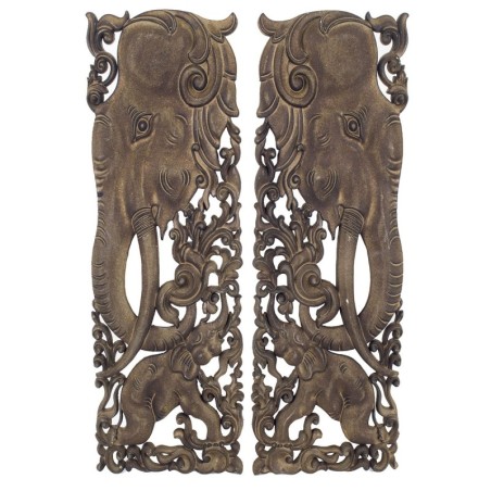Elephant Wall Adorno Uni. Brown of MDF | Plaque en bois assiette décorative plaques décoratives mur 60x1x40cm