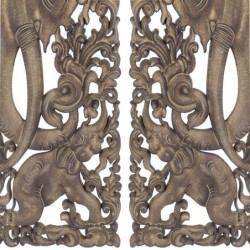 Elephant Wall Adorno Uni. Brown of MDF | Plaque en bois assiette décorative plaques décoratives mur 60x1x40cm