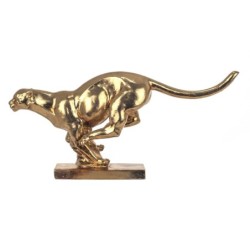 Figure Jaguar avec base de résine dorée | Figure Figures décoratives Décoration Salon 21x8x46cm