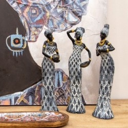 Figure de résine noire Aphric | Figure africaine Figures décoratives Décoration Salon CM