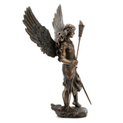Dorado Resin Archange Figure | Figurines de la personne figurines pour la décoration de figurines de jardin 31x11x26cm