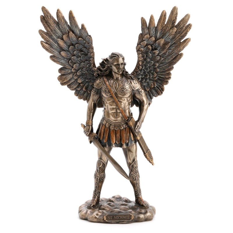 Figure San Miguel Dorado de Resin Sword | Figurines de la personne figurines pour la décoration de figurines de jardin 28x9x19cm