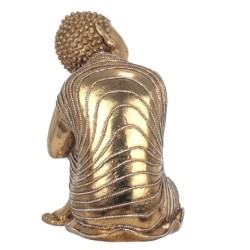 Bouddha Sente Dorado de Resin | Bouddha Figure Resin Figures pour la décoration de figurines de jardin 33x9x22cm
