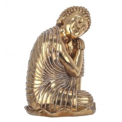 Bouddha Sente Dorado de Resin | Bouddha Figure Resin Figures pour la décoration de figurines de jardin 33x9x22cm
