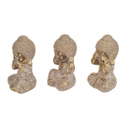 Bouddha 3 Uni. Dorado de Resin | Bouddha Figure Resin Figures pour le jardin Figure Resin Decoration CM