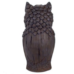 Figure de bus en résine grise | Chiffres de la résine de la chouette pour décoration de figurines de jardin 47x17x23cm