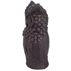 Figure de bus en résine grise | Chiffres de la résine de la chouette pour décoration de figurines de jardin 47x17x23cm