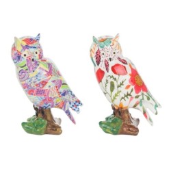 Buho Figure 2 Unités Résine blanche | Chiffre de la résine de la chouette pour la décoration de résine de figure de