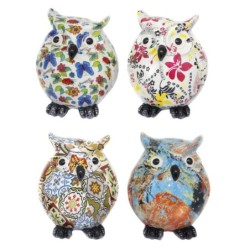 Bus Figure 4 unités Résine blanche | Chiffre de la résine de la chouette pour la décoration de résine de figure de