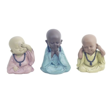 Les figurines de bouddhas en résine comprennent 3 unités de figurines de bouddhas de la collection orientale