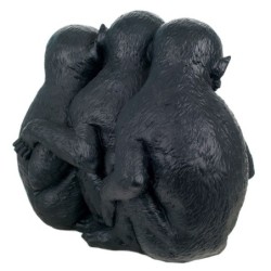 Figure 3 Singes de résine noire | Figure de figure mono décoration Décoration moderne Figures 17x12x19cm