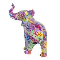 Elephant Figure 2 Unités Résine multicolore | Figure d'éléphant Figures de résine pour le jardin 11x6x12cm