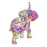 Elephant Figure 2 Unités Résine multicolore | Figure d'éléphant Figures de résine pour le jardin 11x6x12cm