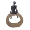 Figure Homme en rock en résine noire | Personne figurines figures pour la décoration de résine de figure de jardin CM