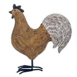Figure Gallo Brown Resin | GALLINA Figure Resin Figures pour la décoration de figurines de jardin 27x11x25cm