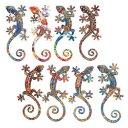 Les lézards geckos imprimés de taille moyenne comprennent 8 unités de figurines d'animaux, diverses collections