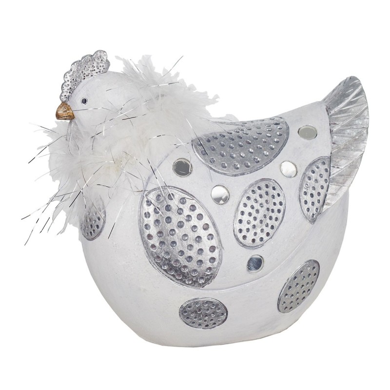 Figure Gallina White Resin | GALLINA Figure Resin Figures pour la décoration de figurines de jardin 17x10x18cm