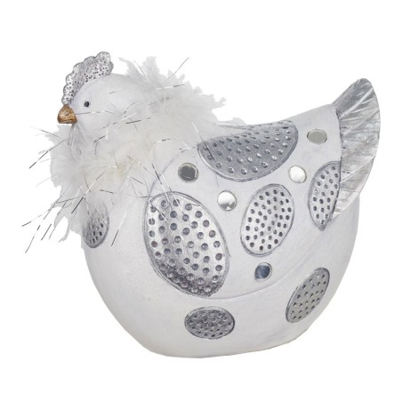 Figure Gallina White Resin | GALLINA Figure Resin Figures pour la décoration de figurines de jardin 17x10x18cm