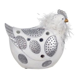 Figure Gallina White Resin | GALLINA Figure Resin Figures pour la décoration de figurines de jardin 17x10x18cm
