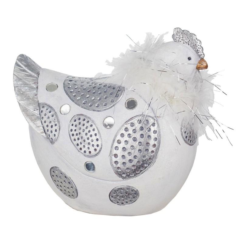 Figure Gallina White Resin | GALLINA Figure Resin Figures pour la décoration de figurines de jardin 20x11x19cm