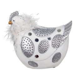 Figure Gallina White Resin | GALLINA Figure Resin Figures pour la décoration de figurines de jardin 20x11x19cm