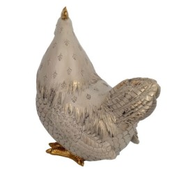 Figure Gallo Blanco de Resin | GALLINA FIGUR RESIN FIGURES POUR LA DÉCORATION DE RÉSING FIGUR