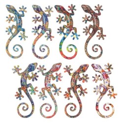 Les grands lézards geckos imprimés comprennent 8 unités de figurines d'animaux, diverses collections