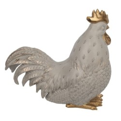 Figure Gallo Blanco de Resin | GALLINA FIGUR RESIN FIGURES POUR LA DÉCORATION DE RÉSING FIGUR