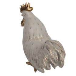 Figure Gallo Blanco de Resin | GALLINA FIGUR RESIN FIGURES POUR LA DÉCORATION DE RÉSING FIGUR