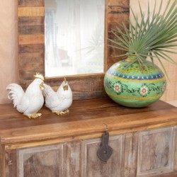Figure Gallo Blanco de Resin | GALLINA FIGUR RESIN FIGURES POUR LA DÉCORATION DE RÉSING FIGUR