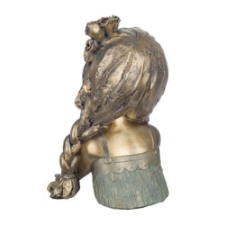 Figure Girl Pensant Golden Gold | Figure de figure de personne pour la décoration de figurines de jardin 25x14x18cm