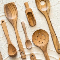Spatule en bois d'olivier de haute qualité pour la cuisine, ustensile de cuisine robuste et Durable