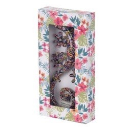 ORIGEN Home Decor Figurine Lézard 6U Marron - Décoration Maison et Jardin | Statue Lézard en Résine - 3x21x9cm