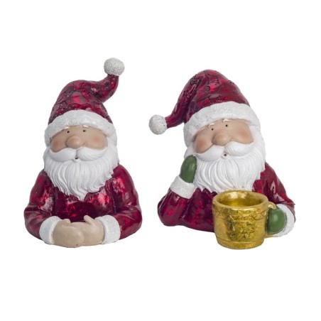 Pope Noel Figure 2 Unités de résine rouge | Figure de Noël Figure de Noël Figures de Noël 18x13x16cm