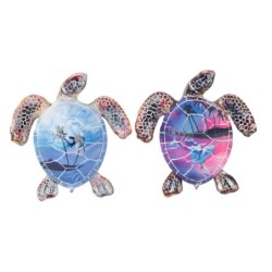 Turtle Figure 2 Unités Résine bleue | Figure de figure animale pour la décoration de la figure de jardin 4x12x12cm