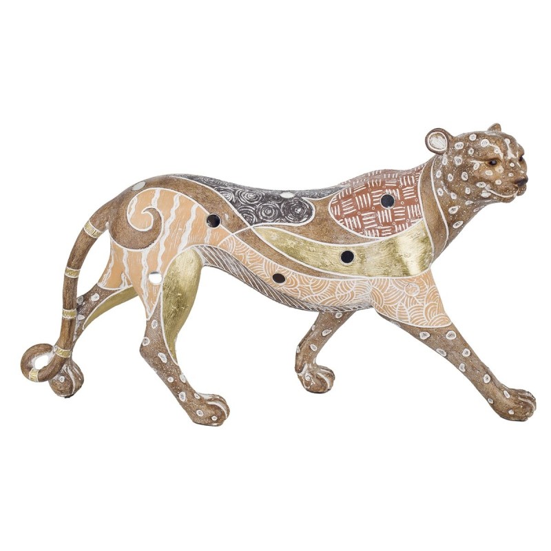 Figure Leopard Brown Resin | Figure de figure animale pour la décoration de la figure de jardin 22x8x39cm