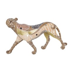 Figure Leopard Brown Resin | Figure de figure animale pour la décoration de la figure de jardin 22x8x39cm