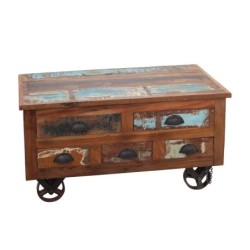 Type avec 5 tiroirs bruns en bois | Meubles auxiliaires buffet industriel rustique CM