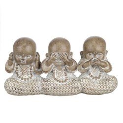 Monk Figure 3 Unités Résine blanche | Bouddha Figure Resin Figures pour la décoration de figurines de jardin 10x6x19cm