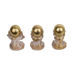 Figure Monk 3 Unités de résine Dorado | Bouddha Figure Resin Figures pour le jardin Figure Resin Decoration CM