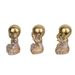 Figure Monk 3 Unités de résine Dorado | Bouddha Figure Resin Figures pour le jardin Figure Resin Decoration CM