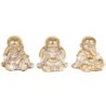Figure Monk 3 Unités de résine Dorado | Bouddha Figure Resin Figures pour le jardin Figure Resin Decoration CM