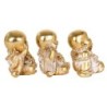 Figure Monk 3 Unités de résine Dorado | Bouddha Figure Resin Figures pour le jardin Figure Resin Decoration CM