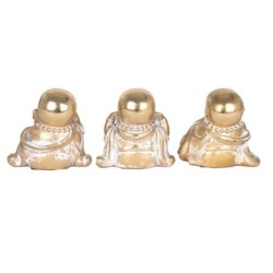 Figure Monk 3 Unités de résine Dorado | Bouddha Figure Resin Figures pour le jardin Figure Resin Decoration CM